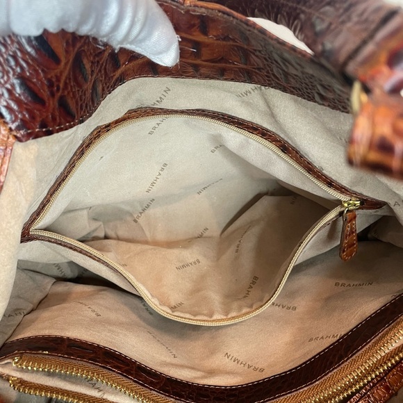 Brahmin Dagny Pecan croc-embossed leather handbag - Picture 12 of 16